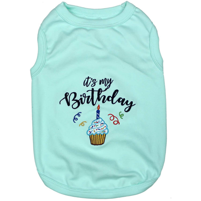 It's My Birthday - Sleeveless Dog T-Shirt - Blue